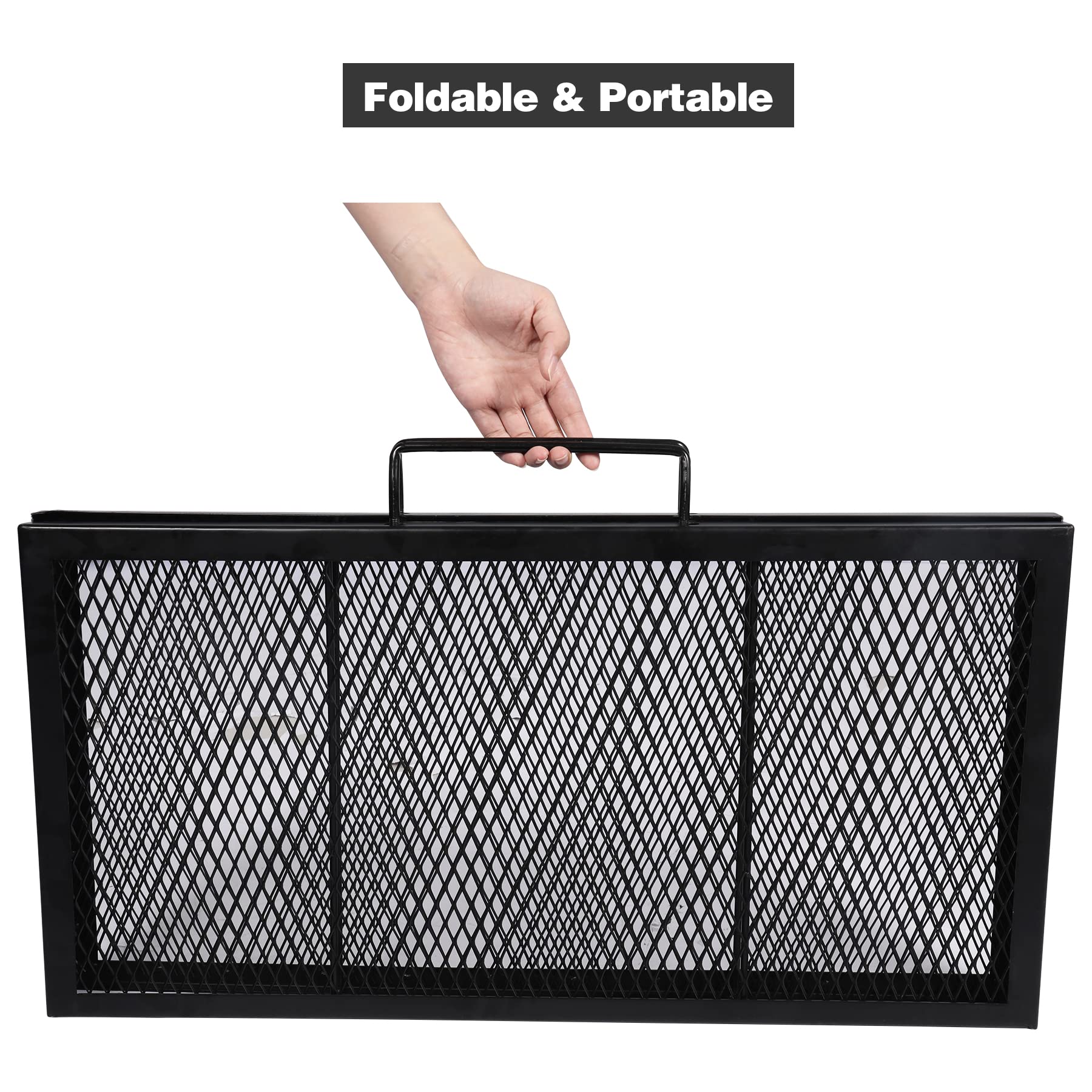 Barbecue Grill Rack With Handles Lineslife Square Fire Pit Cooking Grill Grates, Folding Outdoor ...