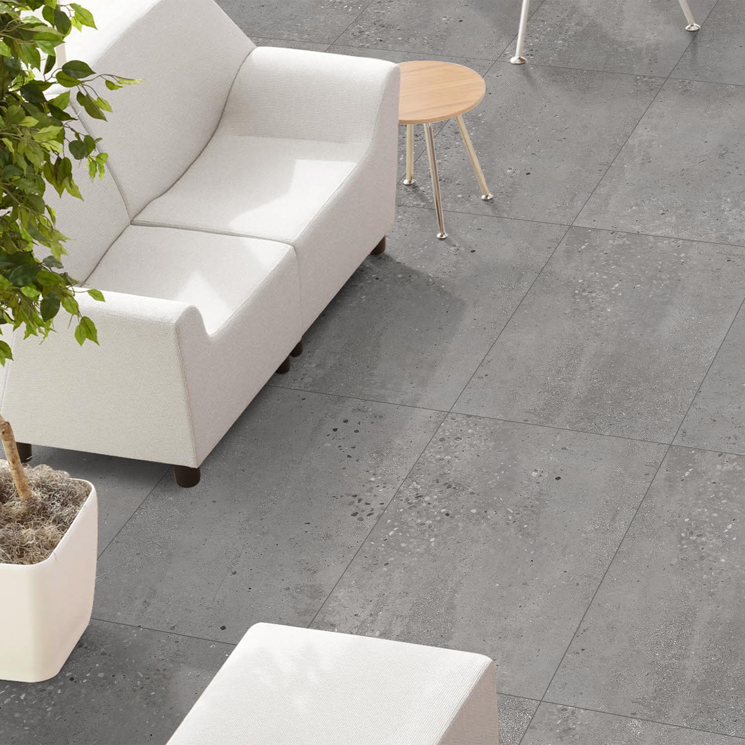 Go Bathrooms 1200 x 600 mm Grey Outdoor Garden Tile Stone Effect Wall Floor Tile Box of 1 Porcelain Matt Finish