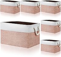 Vista 1 de 6 cubos de almacenamiento pequeños plegables con asas de transporte resistentes, multiusos, organizador para el hogar, oficina, guardería