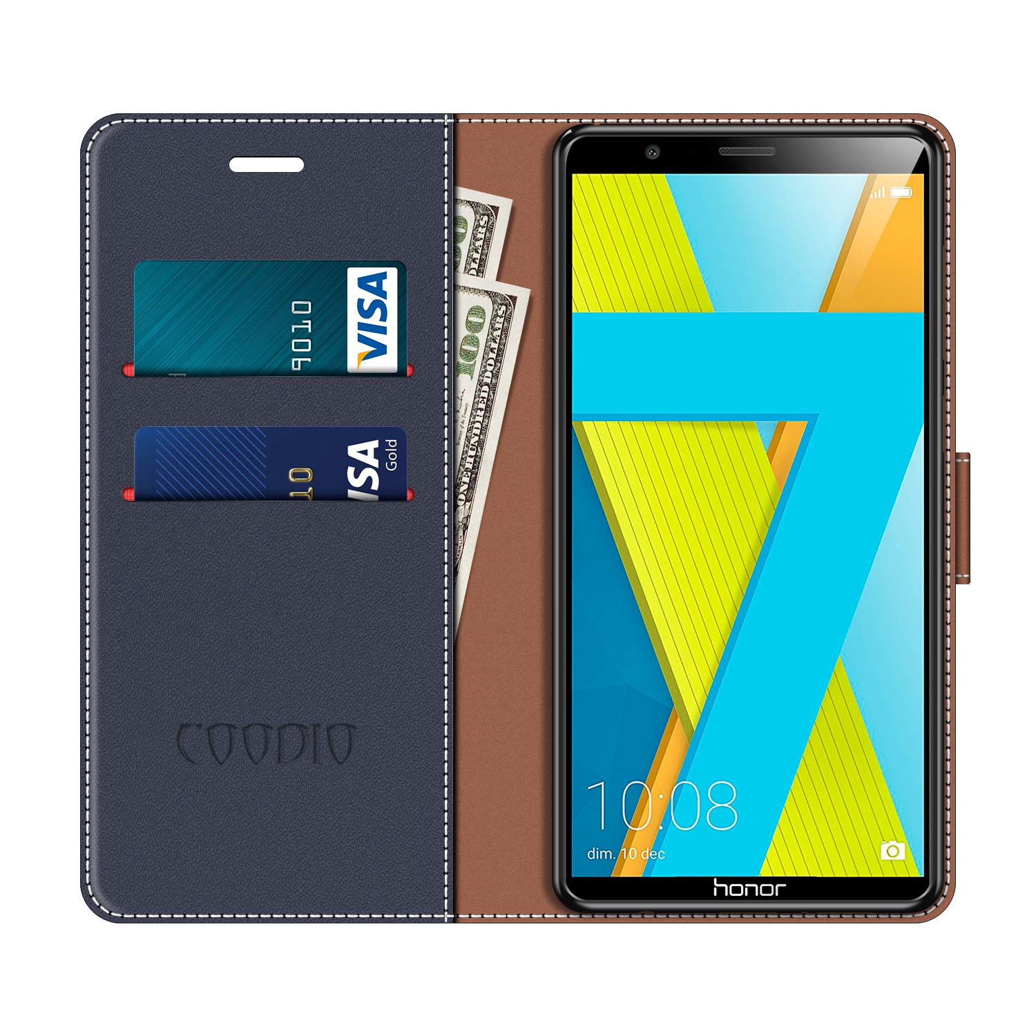 Custodia in Pelle per Honor 7, Cover a Libro Magnetica