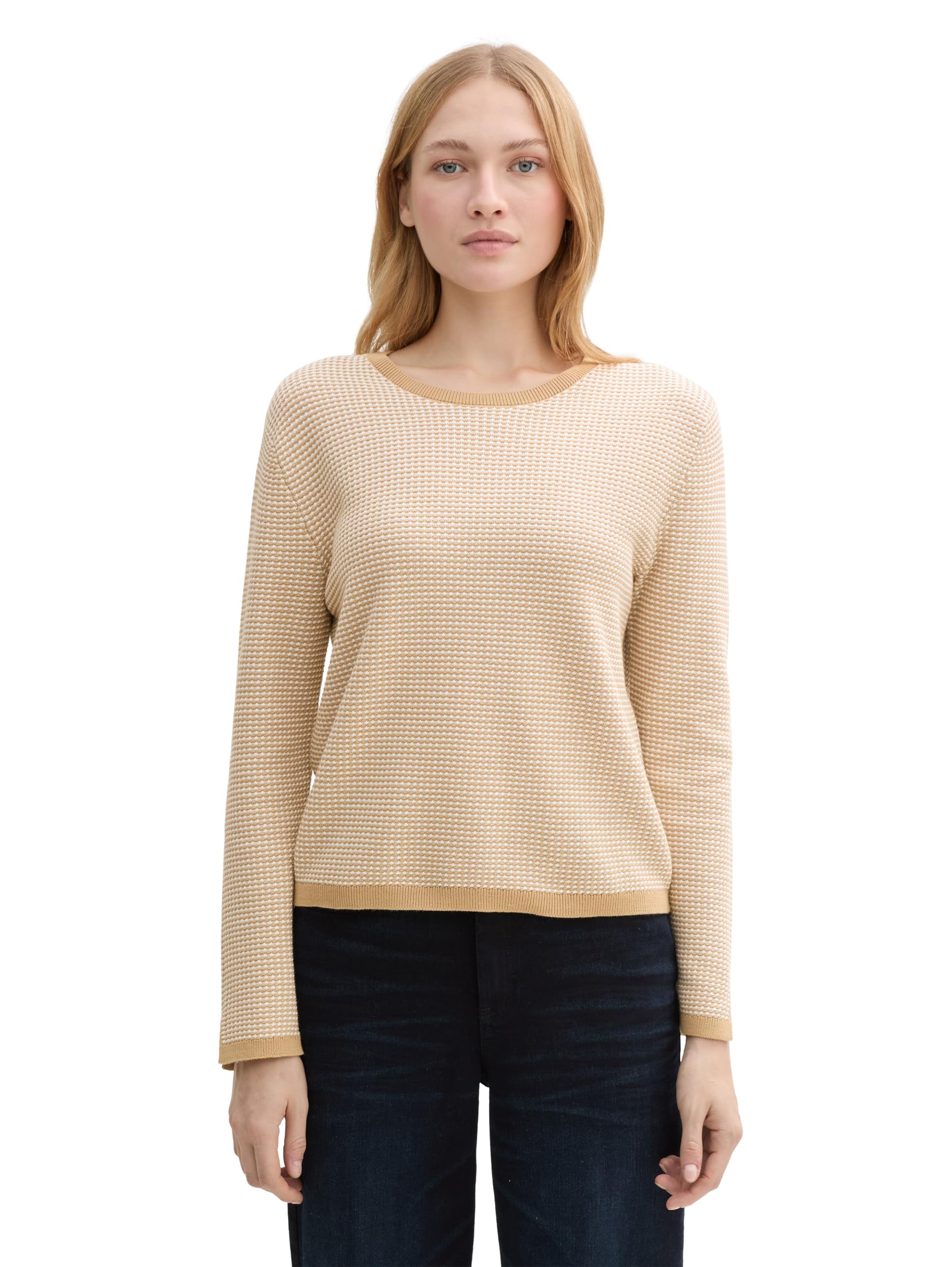Tom Tailor Damen 1044104 Strickpullover aus Baumwolle
