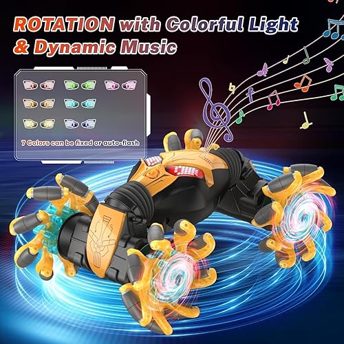 Miniatura 2 de Gesto RC Car, 2.4Ghz 4WD controlado a mano, auto RC con detección de gestos, auto de acrobacias RC con control remoto 360 giratorio Drift RC Car RC