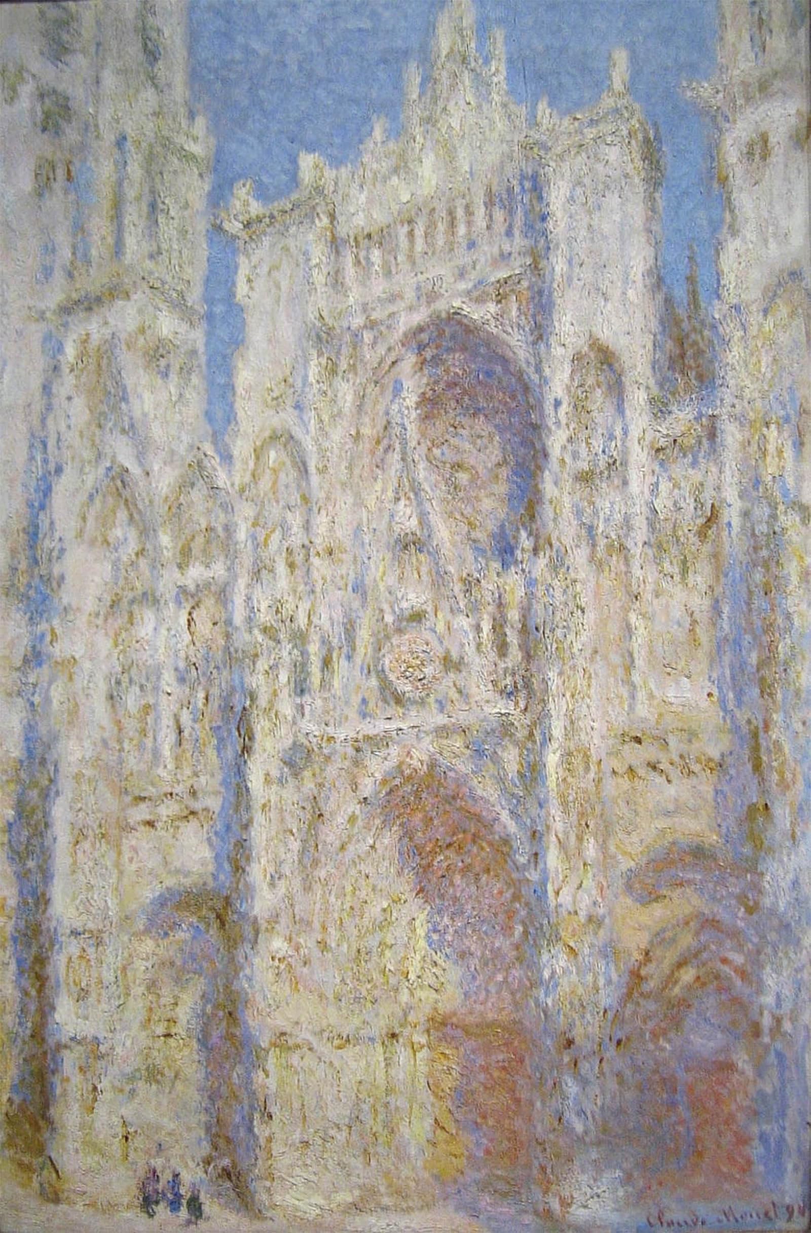 POSTERIIk Famous Animal Posters Vintage Picture Rouen Cathedral West Facade Sunlight by Claude Monet Modern Wall Decor for Home Decor 60x90cm