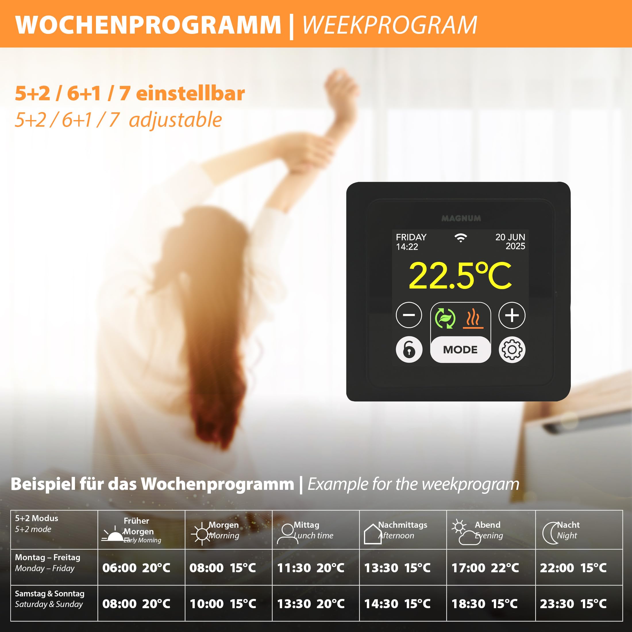 MRC - Termostato intelligente WiFi, con sonda a pavimento per riscaldamento a pavimento, riscaldamento elettrico, convettore Tuya Smart App