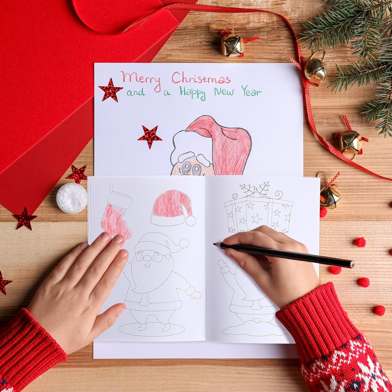 Faccito 48 Pcs Bulk Christmas Coloring Books for Kids Mini Coloring Books Party Favors Xmas DIY Art Drawing Kits for Stocking Stuffer Christmas Party Supplies Goodie Bags Gifts Activities Filler