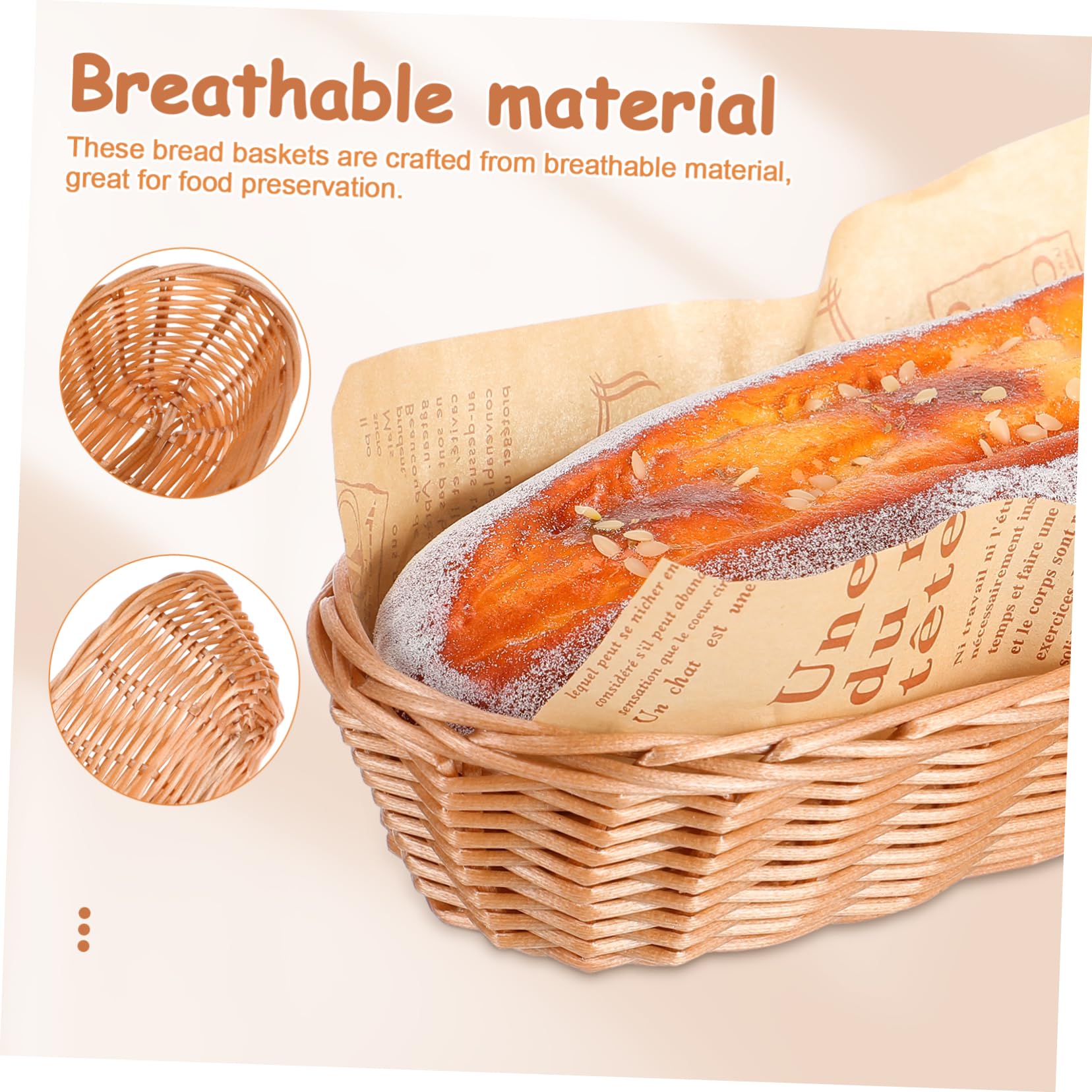 Alipis Cestini Intrecciati in Plastica Effetto Rattan 10 Pezzi, Grande Capacità, Robusti e Facili da Trasportare, per Casa e Caffè