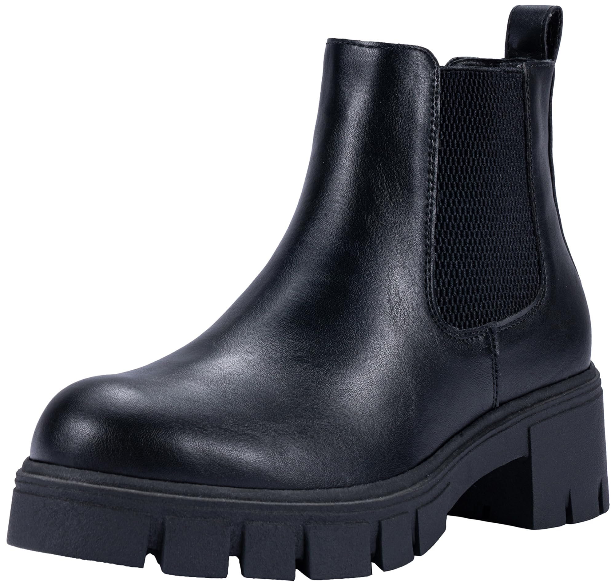 Vepose Women's 936 Chelsea Ankle Boots Platform Lug Sole Elastic Slip on Booties