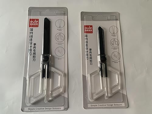 Miniatura 6 de Tijeras de oficina multiusos, mango de acrílico transparente con chapado no adhesivo, cinta negra mate, tijeras de corte de filo, tijeras de