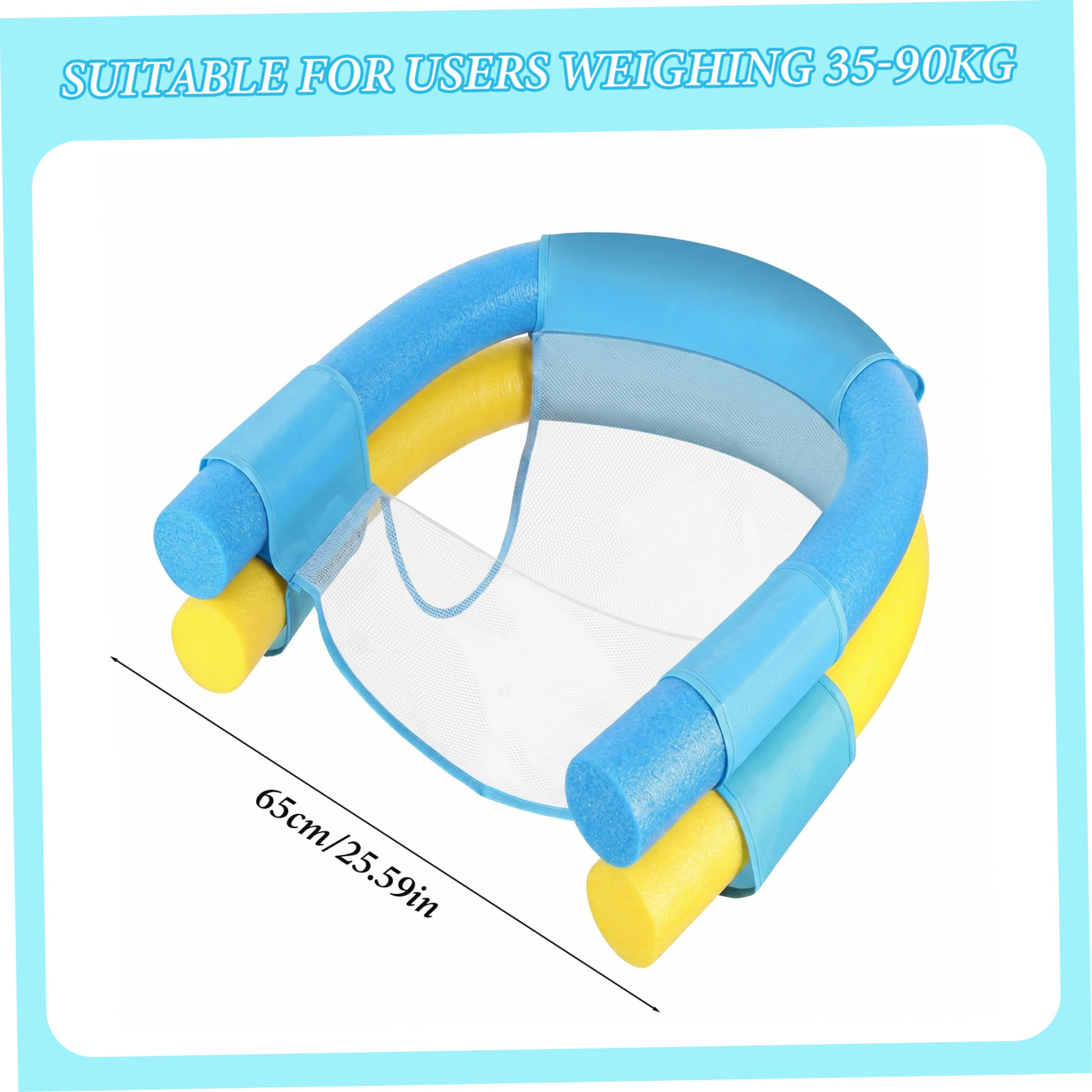 Silla Flotante para Piscina no Inflable, sillas flotantes de Alta flotabilidad para Adultos y niños en la Piscina, Silla Estable de Fideos para Piscinas de Doble Tubo