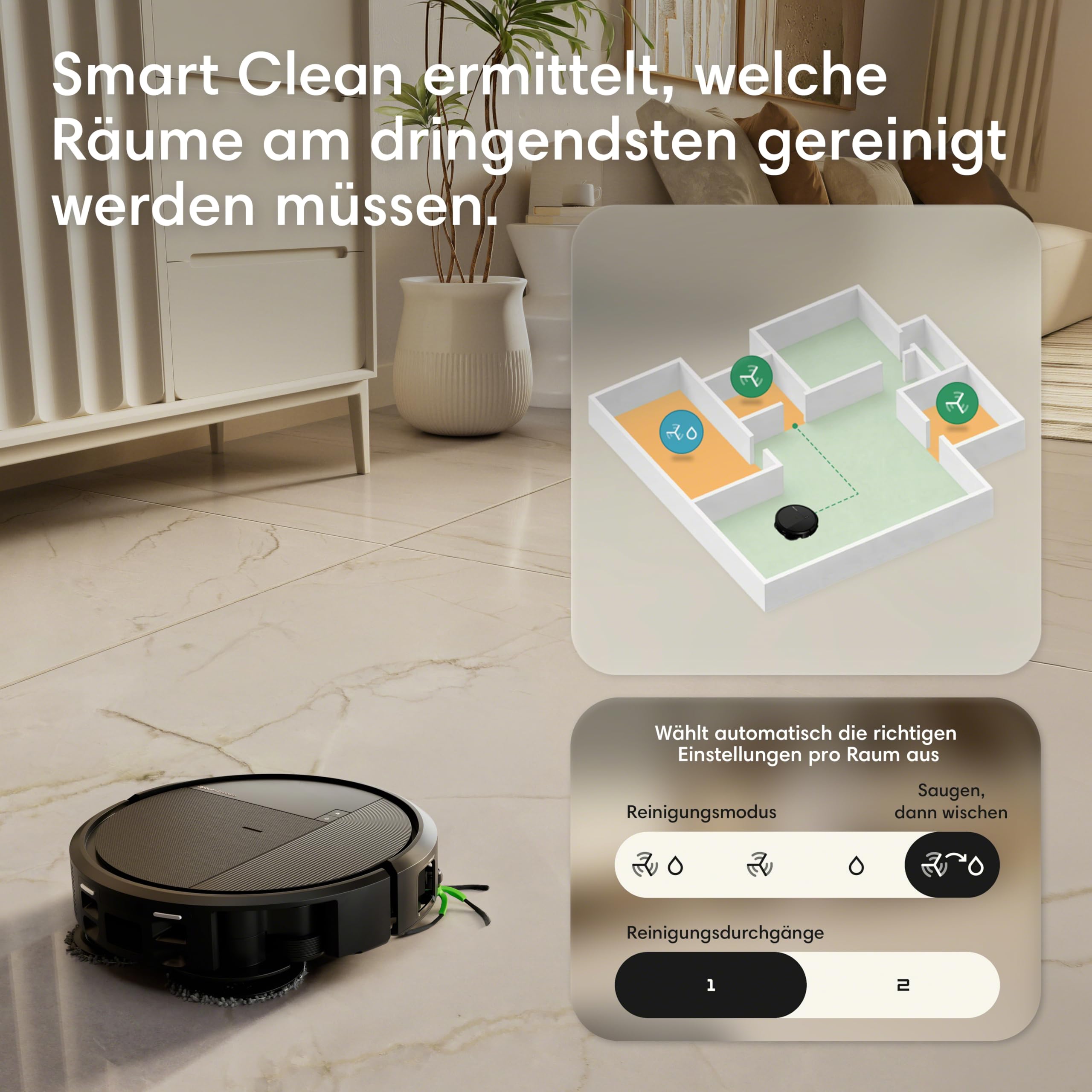 iRobot Roomba® Plus 576 Combo Roboter + AutoWash™ Dock, 25Kpa, Multifunktions‑Dock, Clearview LiDAR+Kamera, Entleert-Sich, Zusätzliches Zubehör, Schwarz