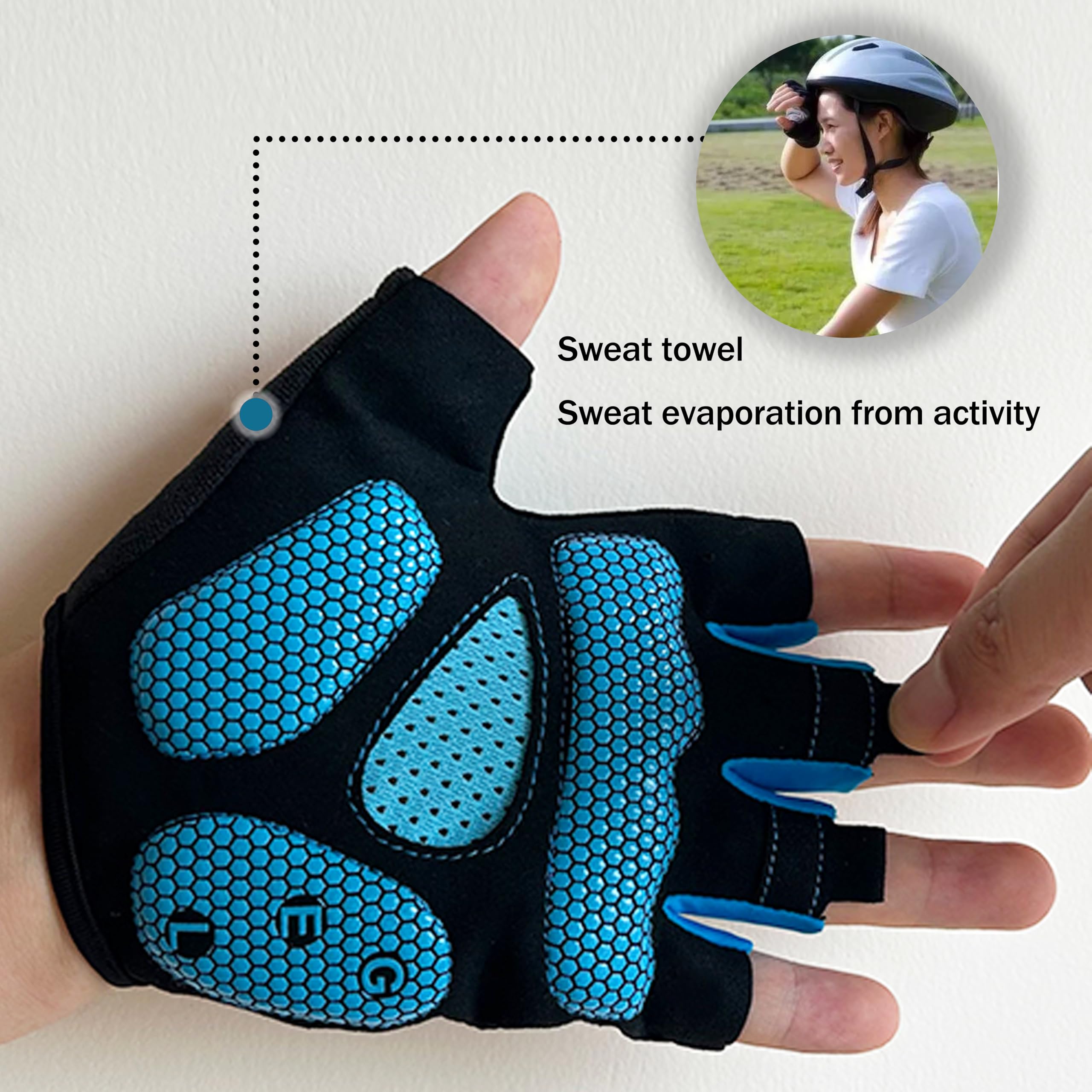 Guantes MTB Hombre y Mujer, Guantes Ciclismo Verano Gel Medio Dedo para Bicicleta Montaña Bici Gimnasio