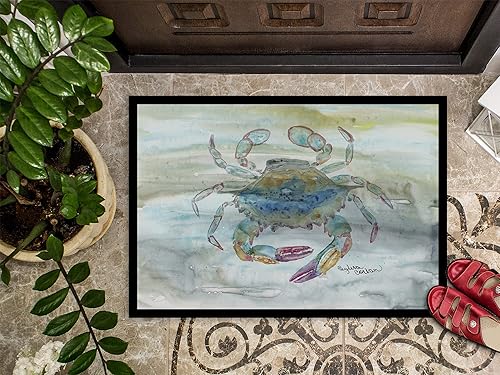 Miniatura 3 de Caroline's Treasures SC2005JMAT - Tapete de acuarela de cangrejo azul para puerta delantera, 24 x 36 pulgadas, para interiores y exteriores, para