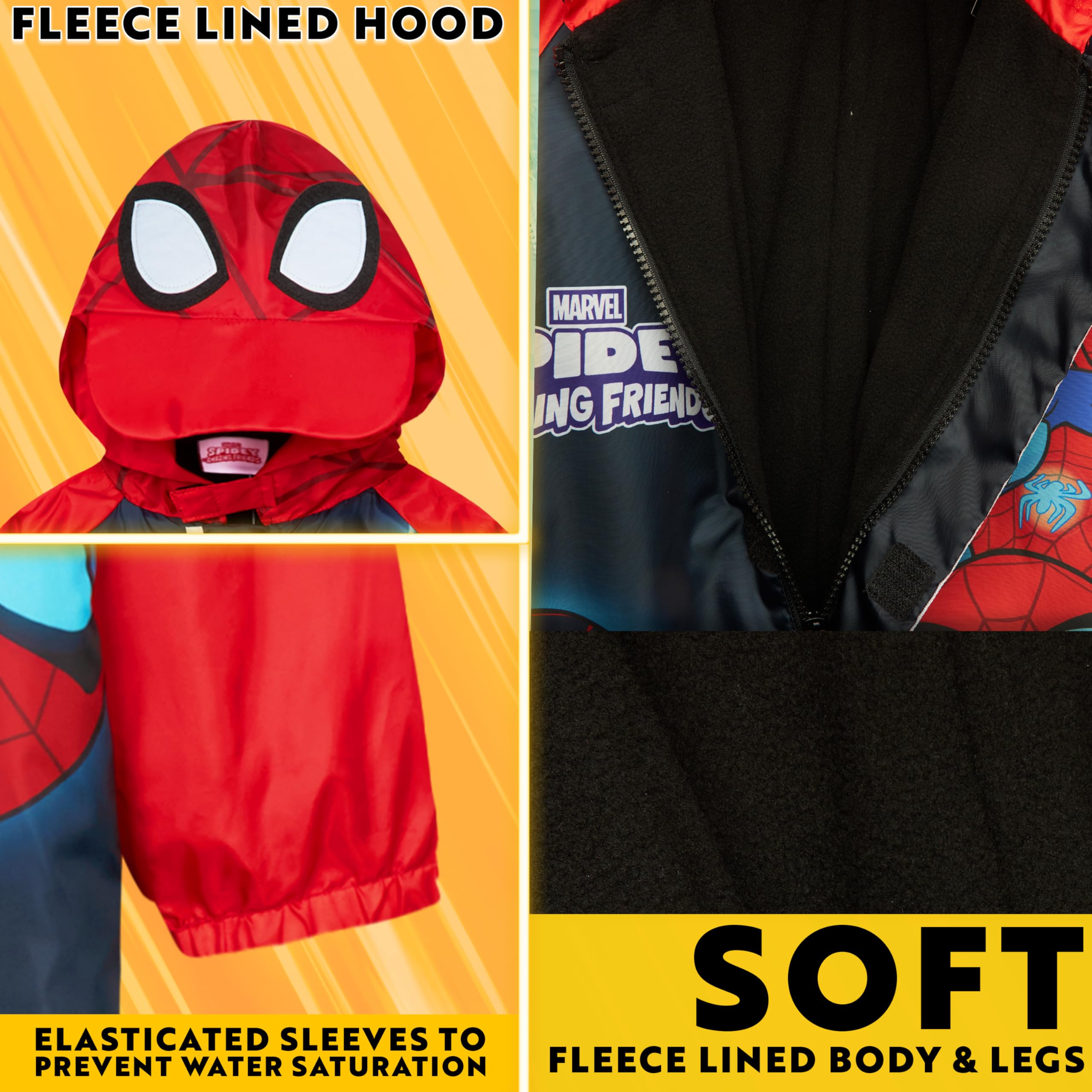 Get Trend Mono Impermeable Niño Niña Resistente Agua con Capucha Lana Chubasquero Todo en Uno Ropa Impermeable Regalos Niños