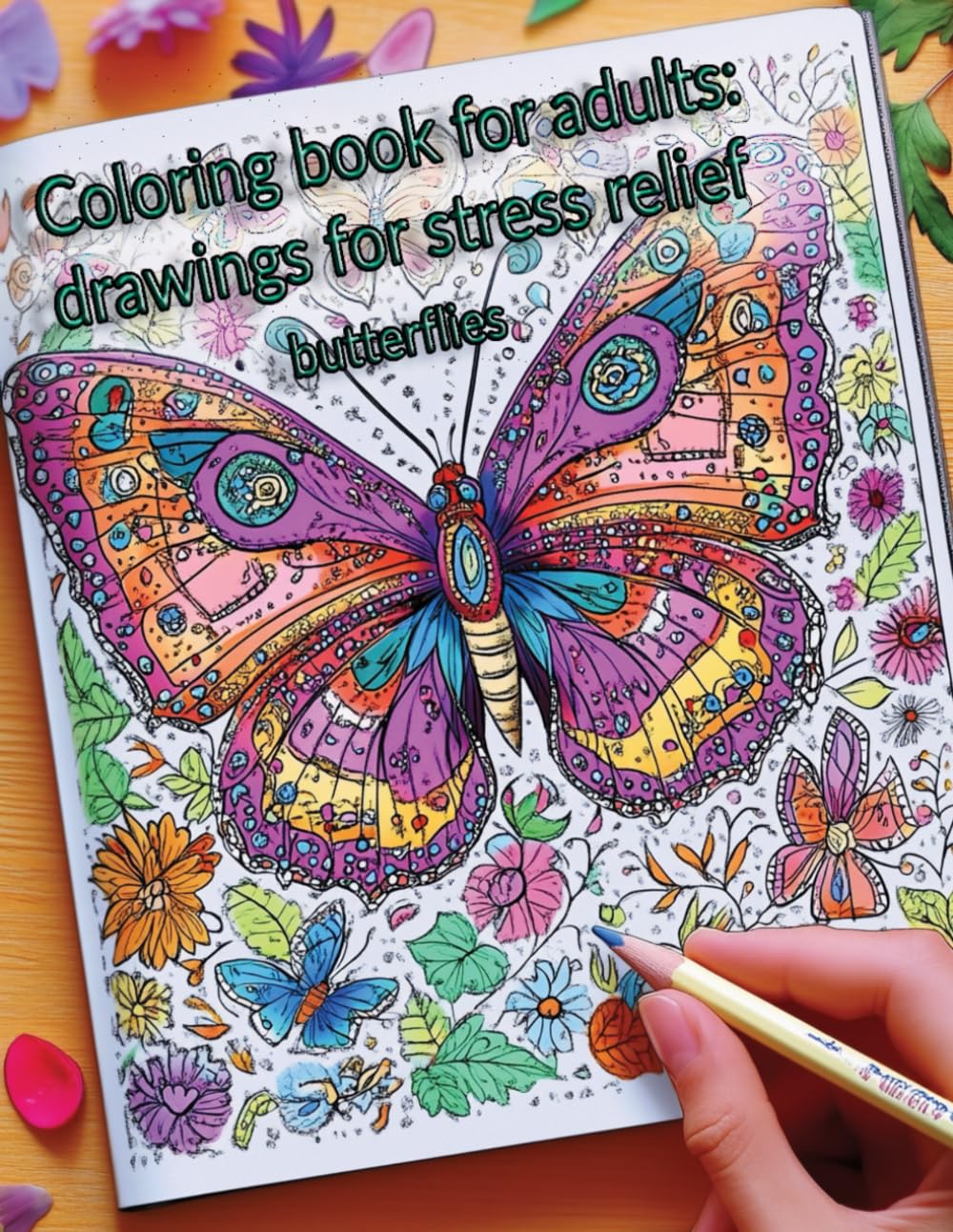 Coloring book for adults: drawings for stress relief BUTTERFILE