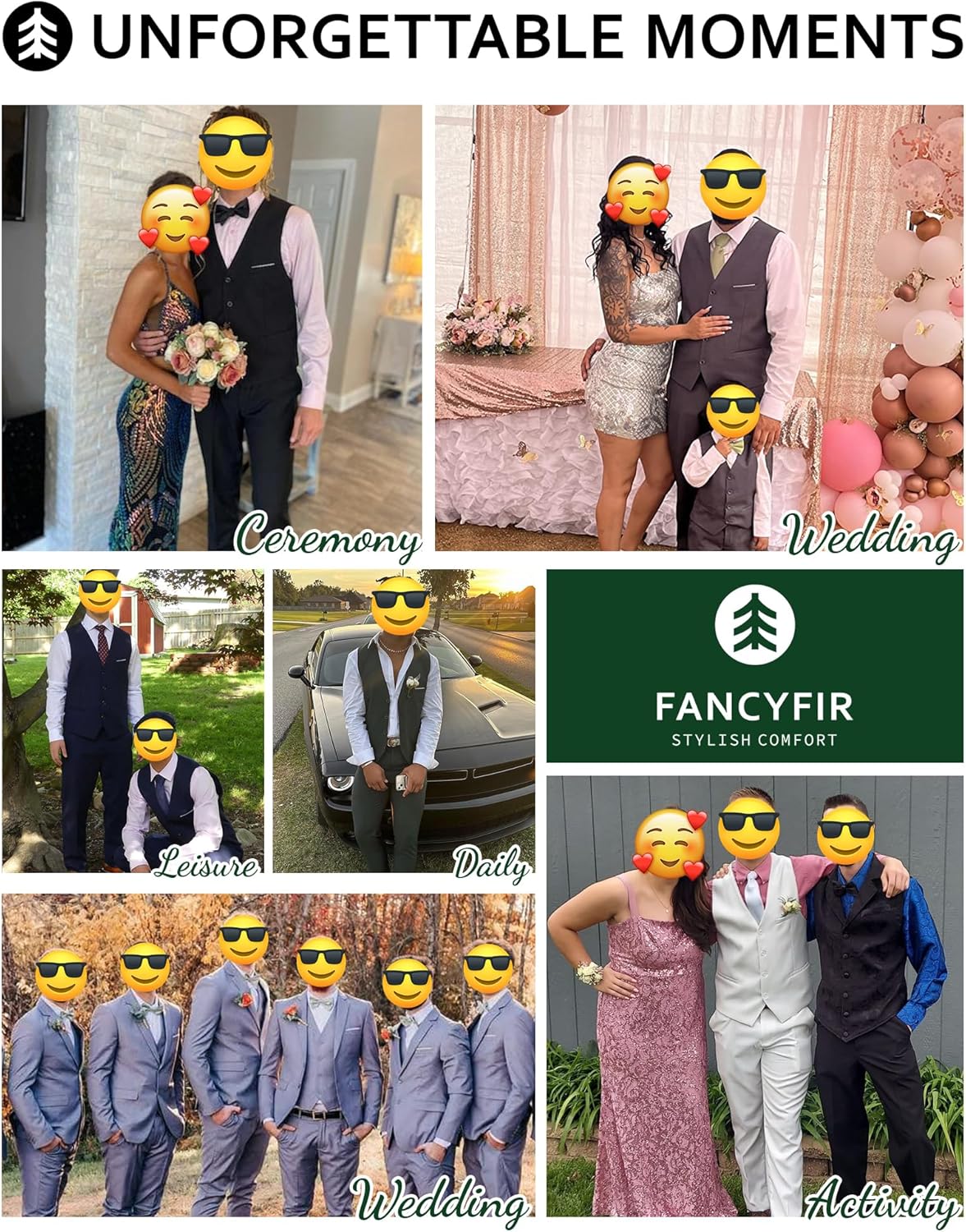 Men's 2-Piece Suit, Vest Pants Set for Men, Casual Waistcoat Trouser with Tie for Prom Wedding Homecoming - Image 6