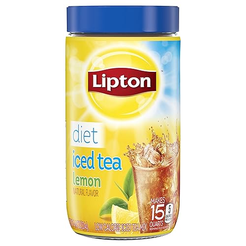 Lipton Mezcla de té helado negro Diet Lemon 15 cuartos de galón - Paquete de 2
