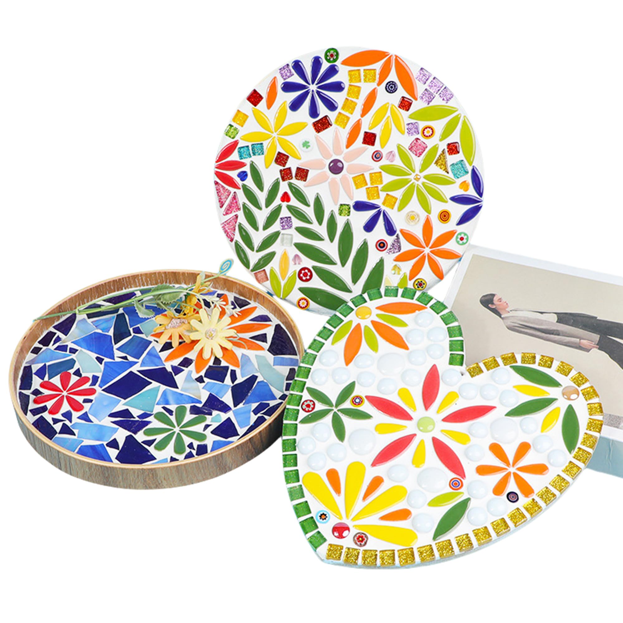 500G Tessere Mosaico Vetro Colorate 1x1cm - Per Fai Da Te, Decorazioni Artigianali