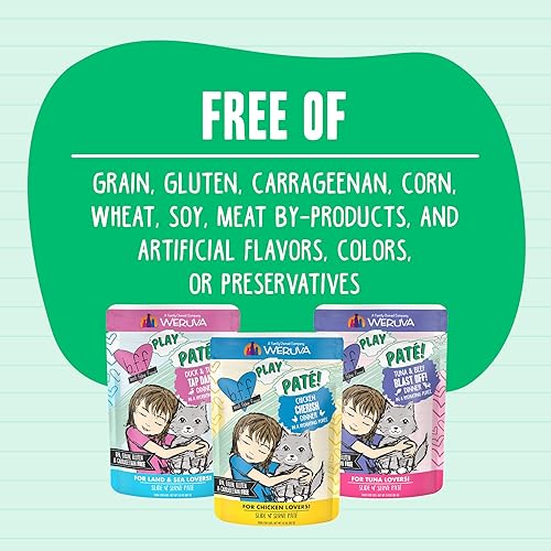 Miniatura 7 de Weruva B.F.F. Play - Best Feline Friend Paté Lovers, Aw Yeah!, Paté Partay! Paquete variado, bolsa de 3 onzas (paquete de 12)