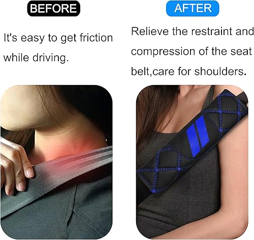Miniatura 6 de YOSRTER 2PCS Almohadillas de Cuero para Cinturón de Seguridad para Dodge Charger Durango Challenger Journey Protección de Correa de Hombro Ajuste