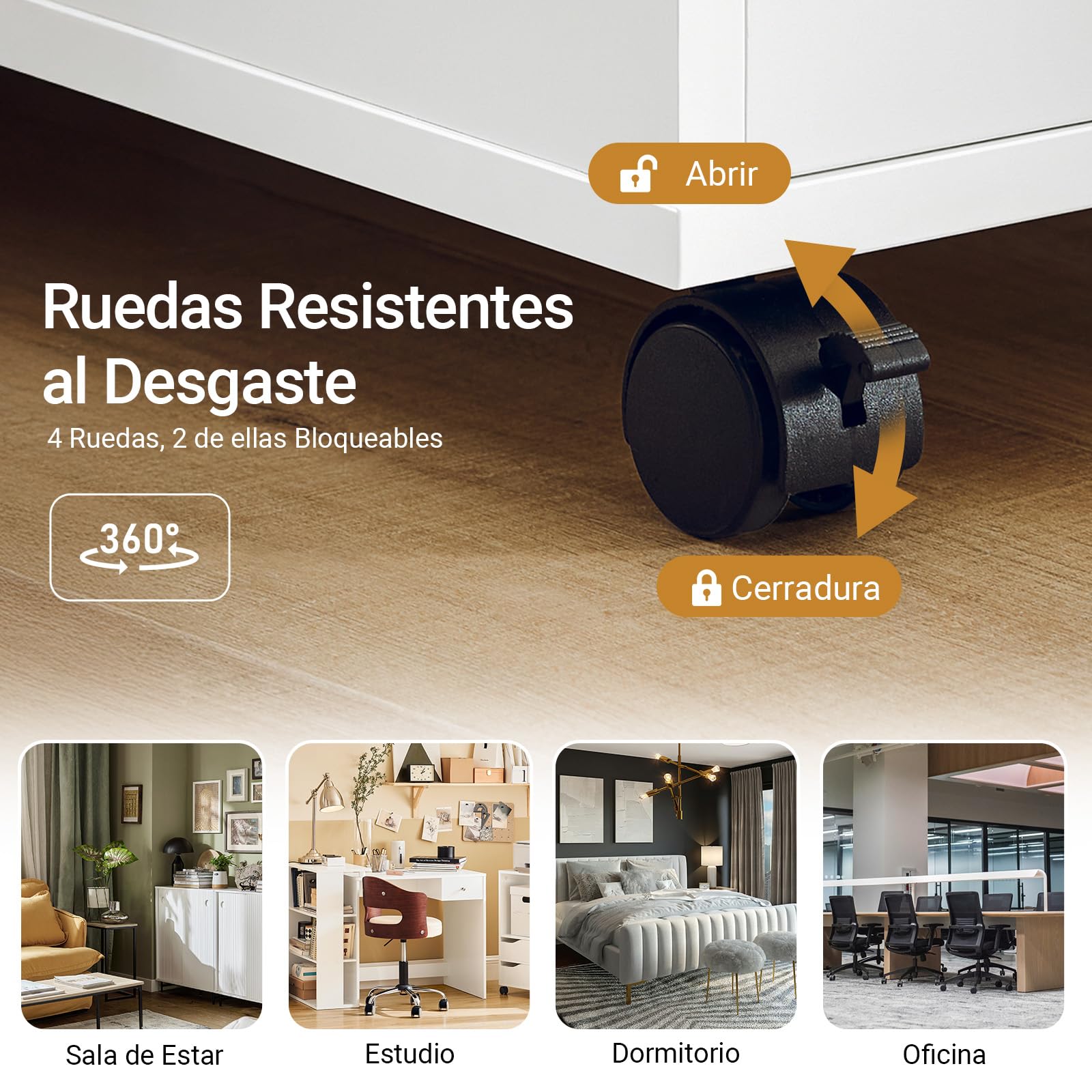 SoBuy Soporte Impresora con Ruedas y cajones, 30x60x60cm Oficina