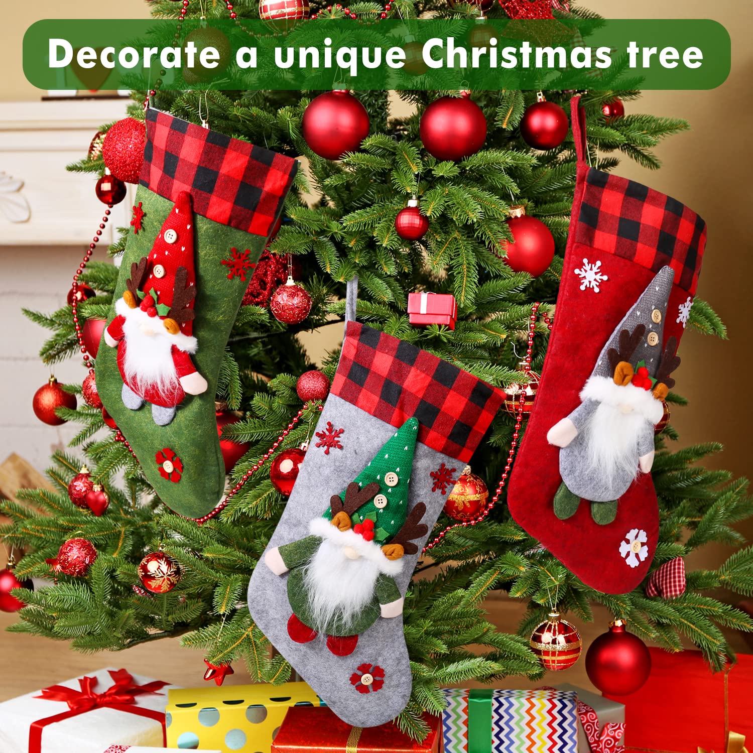 Weihnachtsstrumpf für Kamin 3 Sets