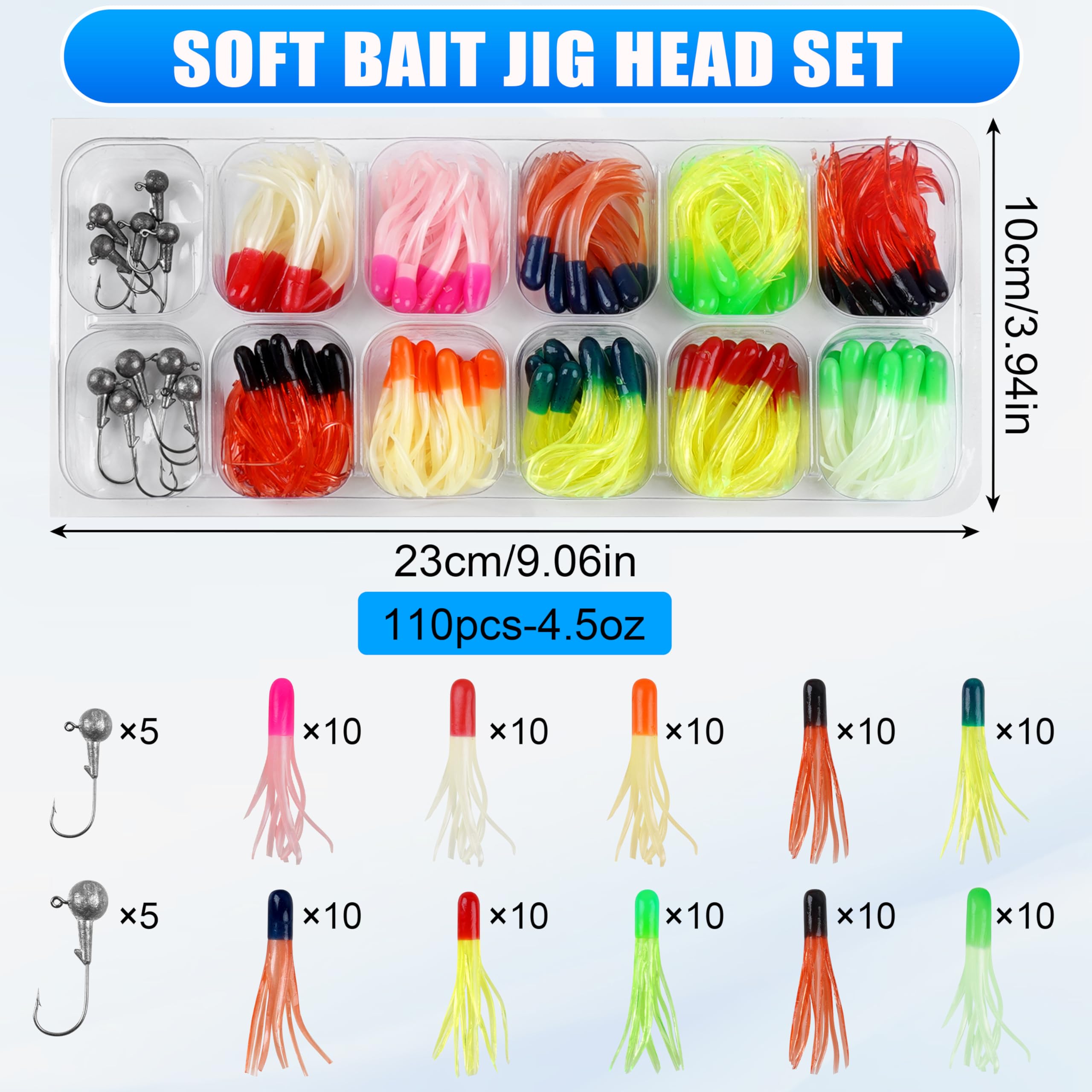 bass pro crappie lures Grub Fishing Jig Heads Hooks Kit, Lures Tube Baits Soft Worms Grub Tail Crappie Jigs for Trout Bluegill Panfish Fishing 17-140pcs : Sports & Outdoors Lunkerhunt Bedlam 7ft Right-Handed Feathered tails feature soft Color:Trout Natural dropshot