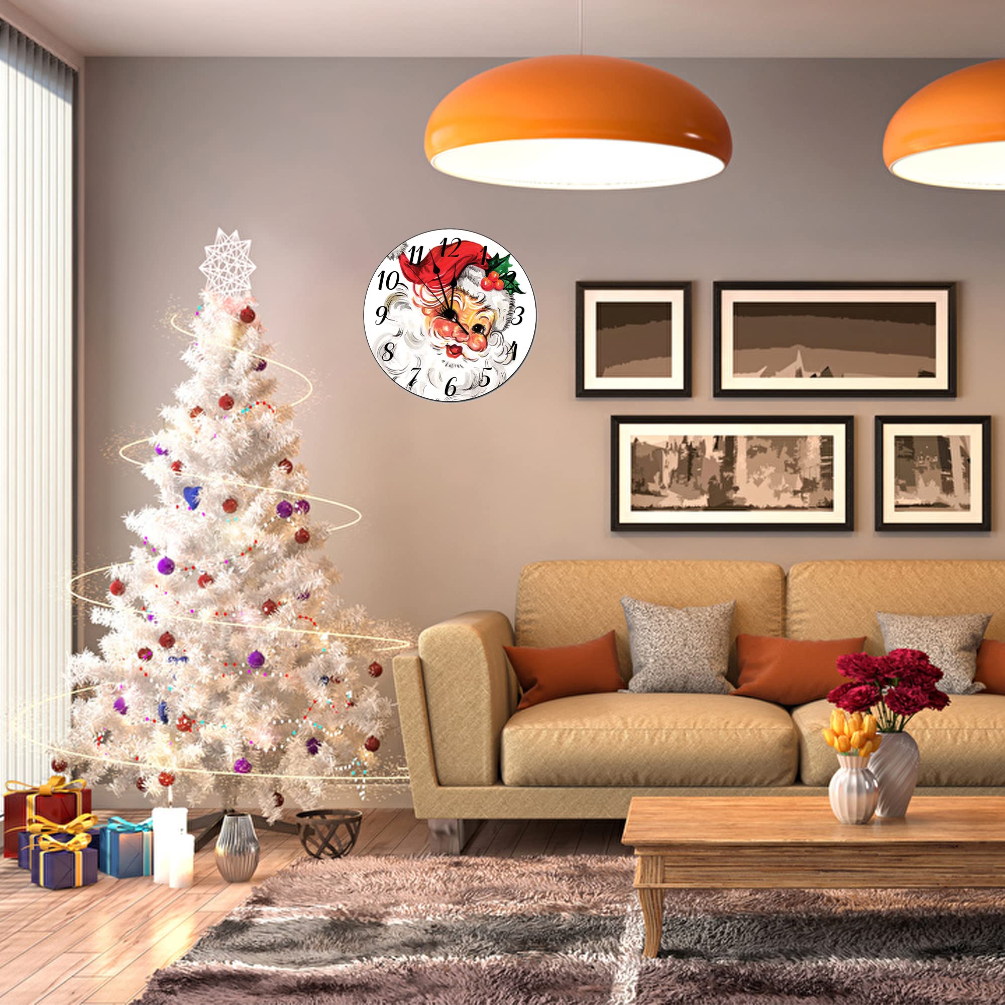 ヴィンテージ サンタクロース 壁掛け時計 It's Christmas Time