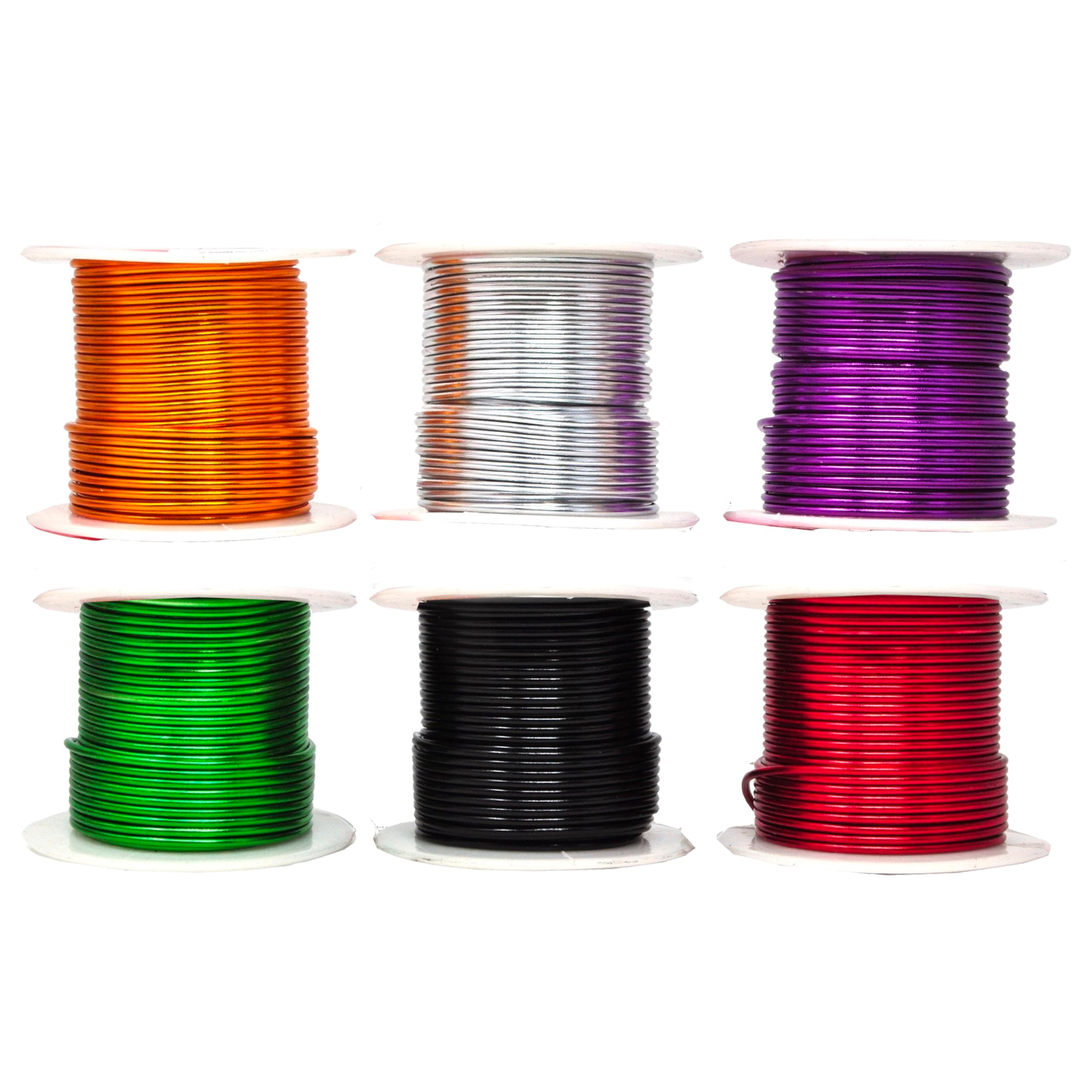 Mandala Crafts 12 14 16 18 20 22 Gauge Anodized Jewelry Making Beading Floral Colored Aluminum Craft Wire Wholesale Combo 6 rolls (14 Gauge, Combo 3)