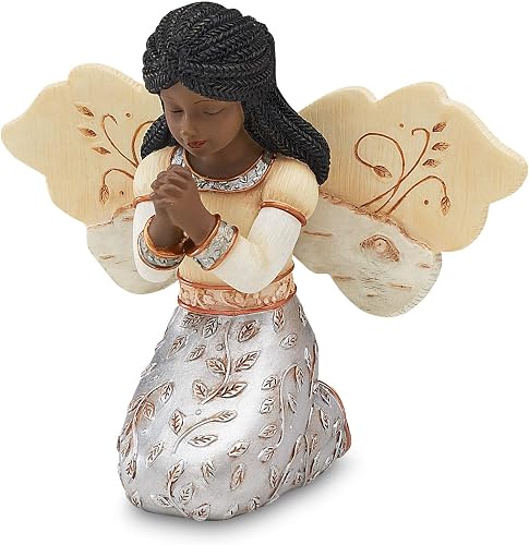 Elements in Faith Ebony Angel Figurine by Pavilion, 3-1/2-Inch, Praying