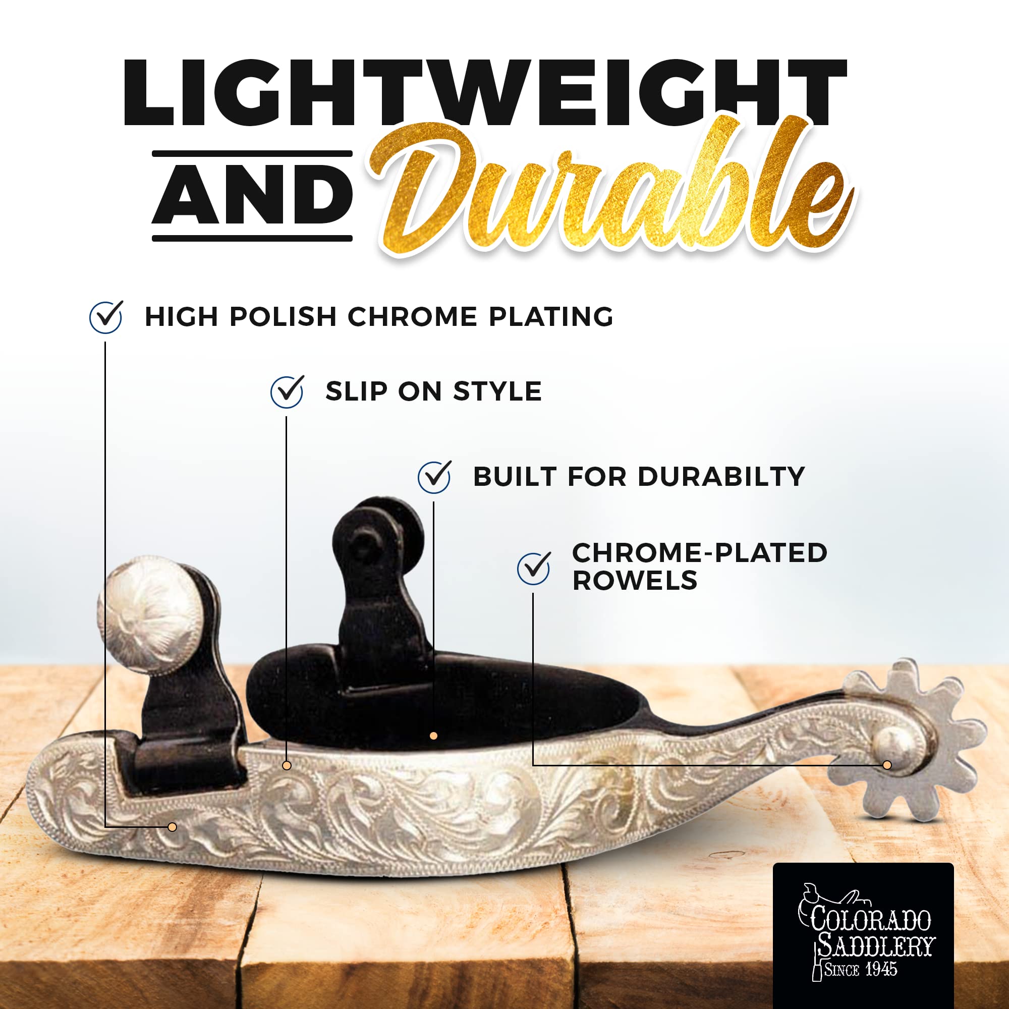 The Colorado Saddlery Del Rio Roper Spur, Black/Silver