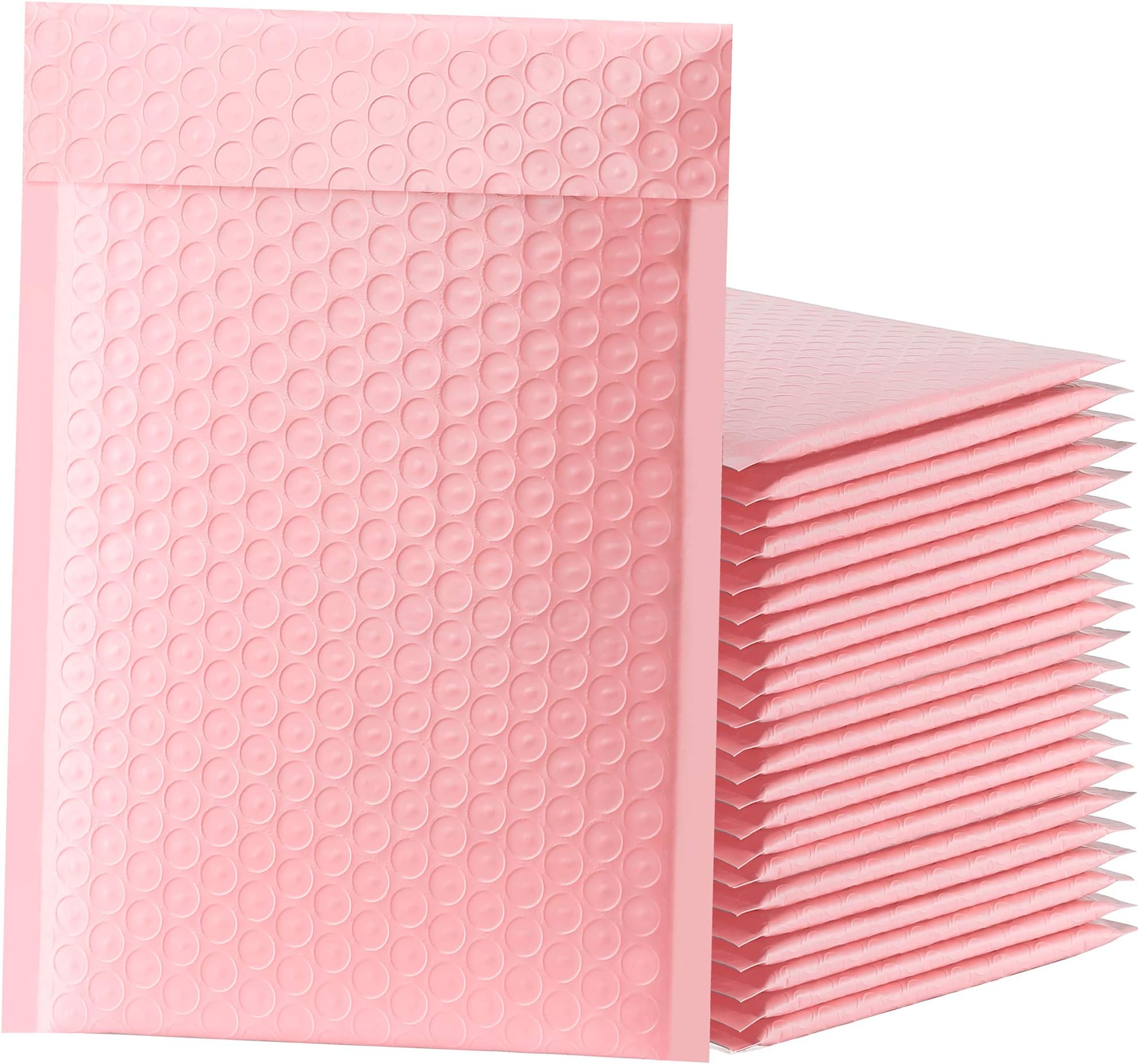 Famagic Bubble Mailers 6x10 Inch 50pcs Padded Envelopes Self Seal Mailing Envelopes Poly Bubble Padded Mailers Matte Shipping Envelopes Packaging for Small Business, Light Pink (Inside Size: 6x9 Inch)