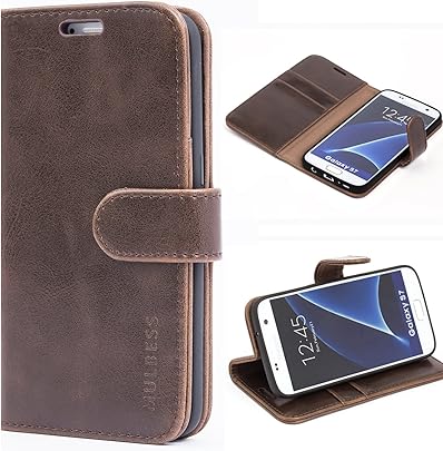 Mulbess Housse pour Samsung Galaxy S7  Coque Samsung Galaxy Cuir   tui Portefeuille avec Rabat Magn tique Housse Protection pour Samsung Galaxy Etui Pochette  Vintage Brun Mulbess Housse pour Samsung Galaxy S7  Coque Samsung Galaxy Cuir   tui Portefeuille avec Rabat Magn tique Housse Protection pour Samsung Galaxy Etui Pochette  Vintage Brun