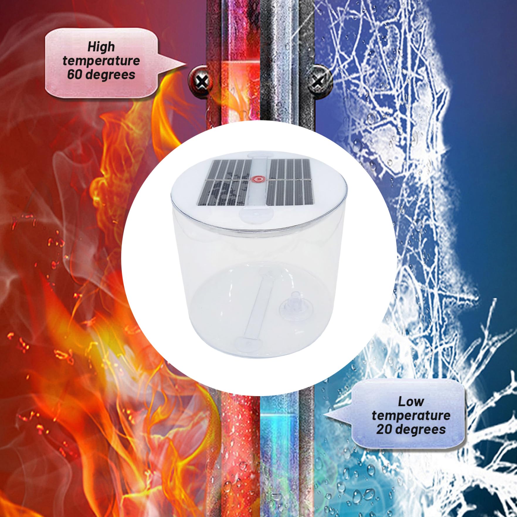 Lampe solaire gonflable de camping portable avec 3 modes de luminosité, lanterne à énergie solaire pliable et étanche pour camping en plein air, randonnée, urgence