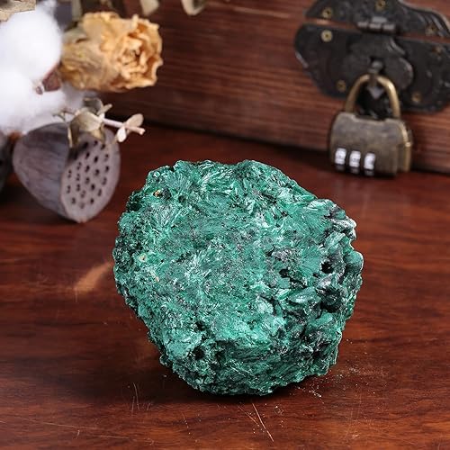 Miniatura 9 de SUNYIK Piedra de racimo de cristal de malaquita natural cruda, rocas de cristal curativo de Reiki mineral para decoración del hogar, 0.33 libras