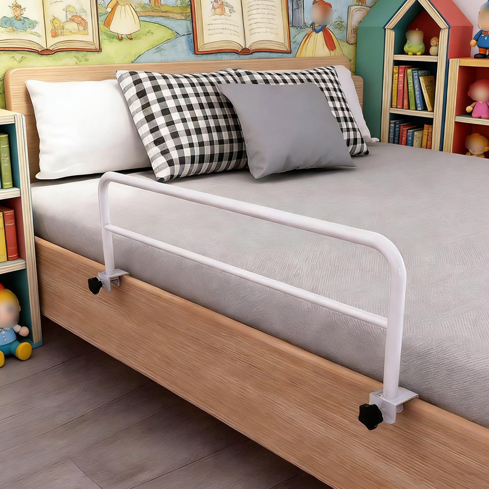 Bettgitter Für Ältere Stabiles Bettschienen Für Senioren & Erwachsene Zum Aufstecken, Metall Rausfallschutz Am Bett Bettschutzgitter Für Schwangere Behinderte, Einfache Installation (120x30cm)