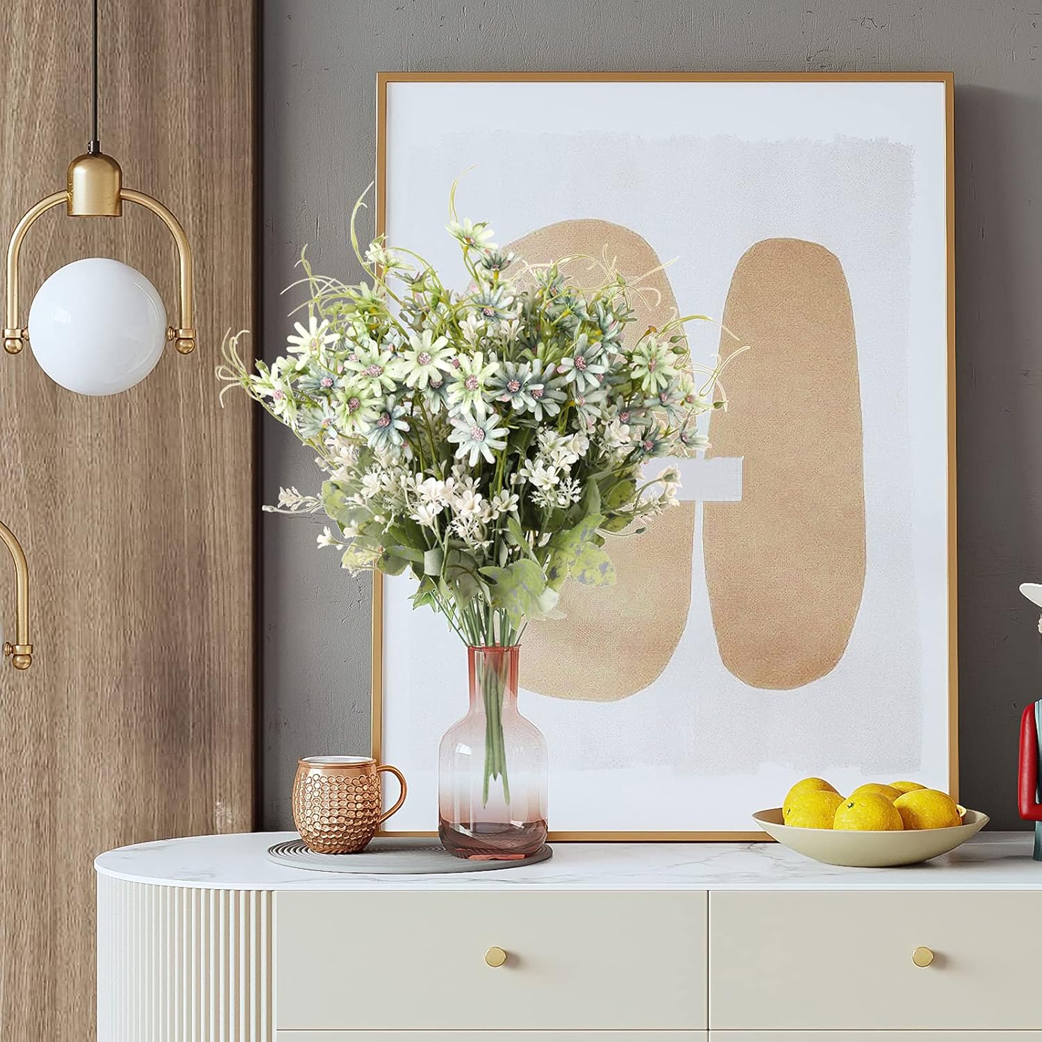 Artificial Flowers Wildflowers Silk Daisy Spring Fake Daisies Decoration Summer UV Resistant Colorful Mixed Bundles Faux Greenery Outdoor Plant Stem Filler for Home Decor Indoor Floral Arrangements - Image 4