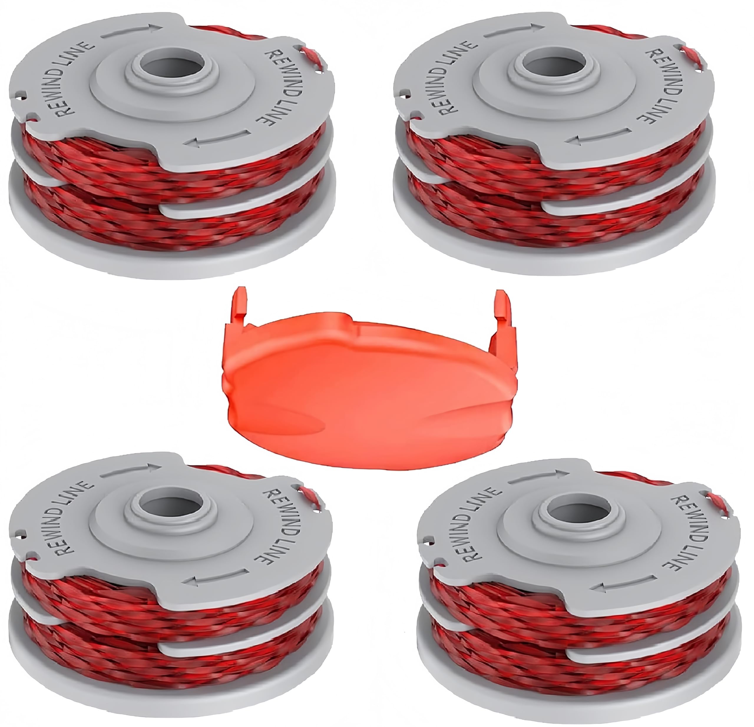 4PCS FLY021 Strimmer Spool Line + 1*FLY060 Cover,Compatible with Flymo