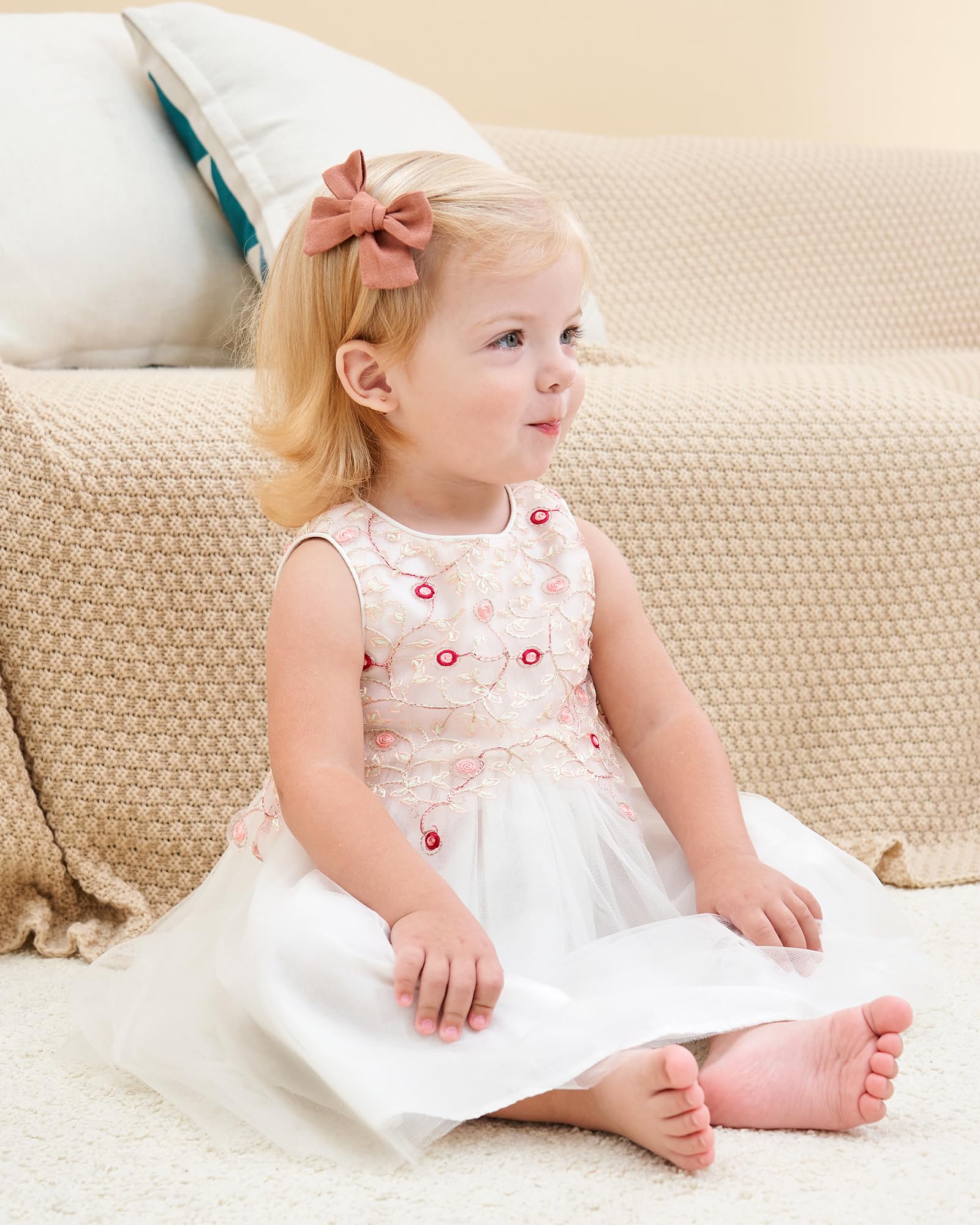 Jollybows 20 Piezas Pinzas de Lazos Pelo Niña, 8,9cm Lazos de Coletas Completamente Forrados Pinza Accesorios para Cabello para Niños Pequeñas