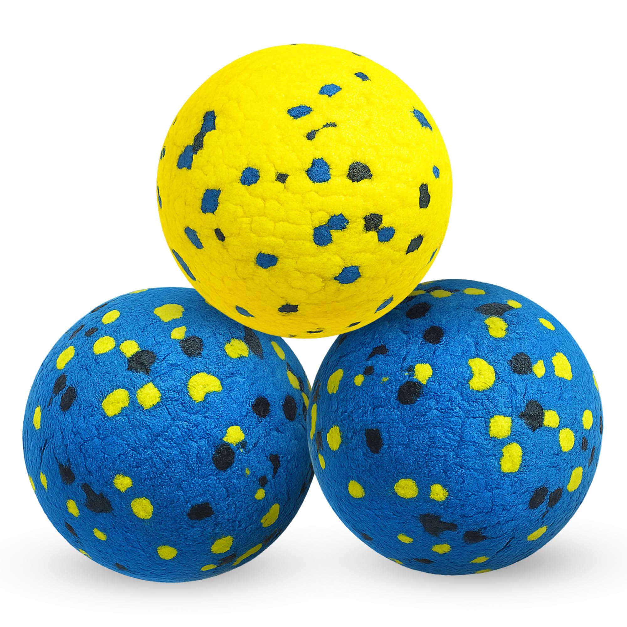 Vila Rubber Balls, Super Bouncy Puppy Balls, Chew, Exercise and Activity Tool for Medium Dogs – Miniature Schnauzer, Beagle, Whippet, Durable and Easy‑Grip, High‑Visibility Colors, 2.75", 3 Pcs