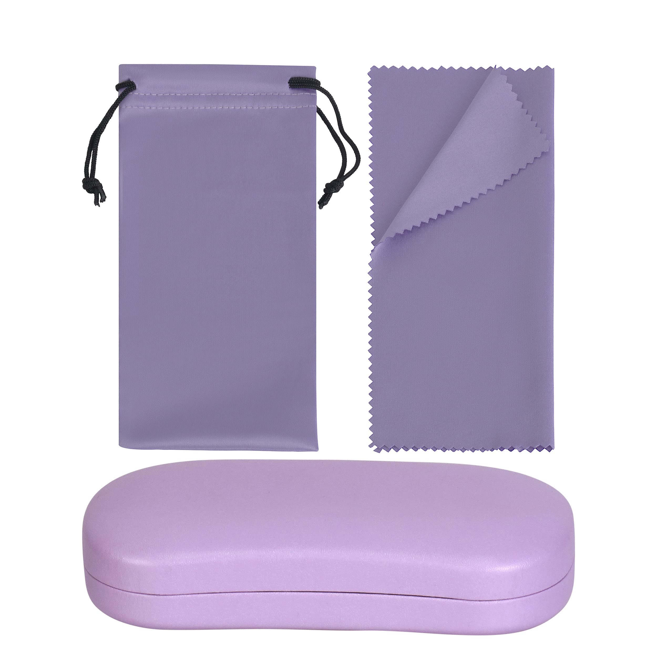 Large Hard Shell Eyeglass Case Holder For Glasses And Sunglasses Unisex With Microfiber Cloth