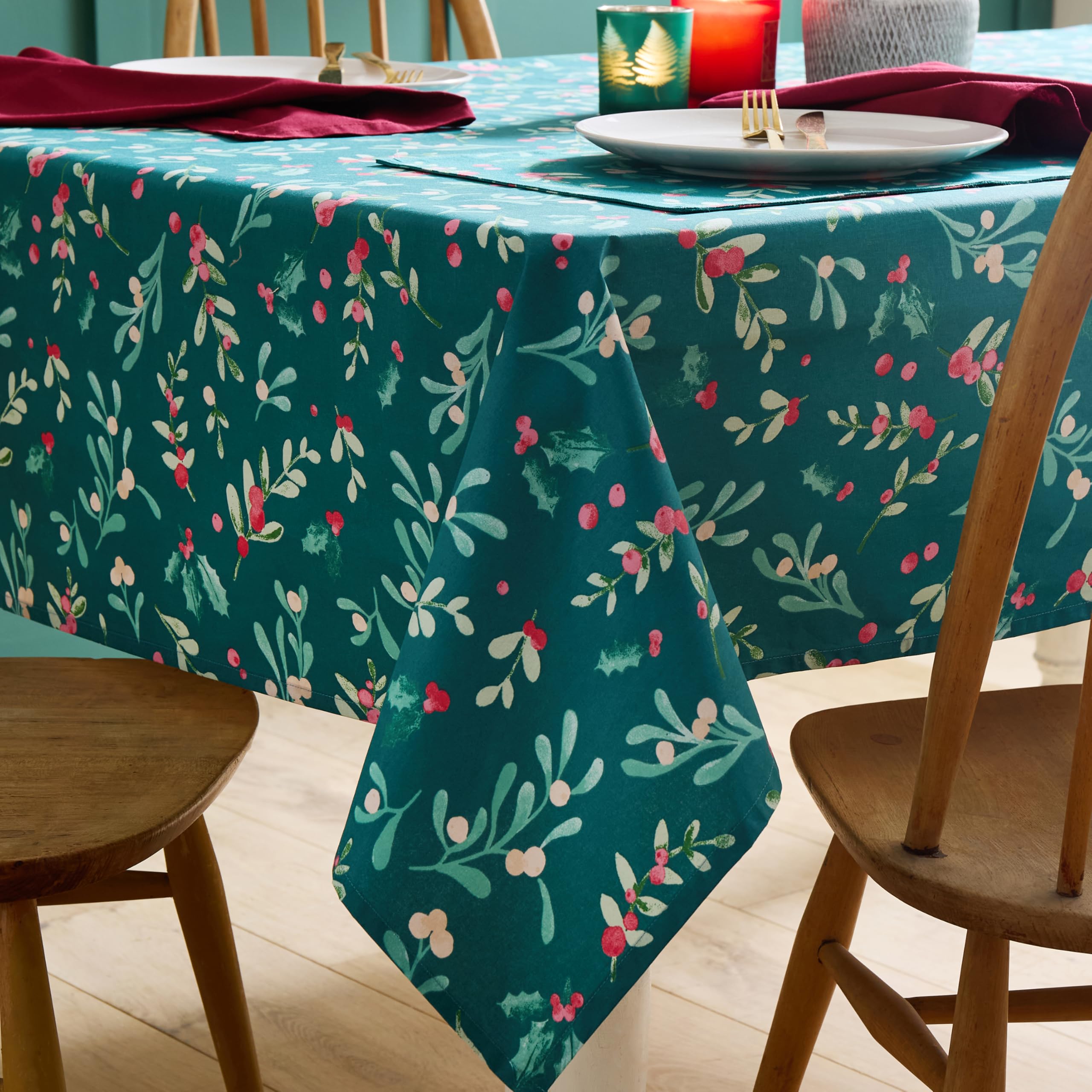 ETULLE Tovaglie Fatte A Mano Tovaglia Semplice con Bordo in Pizzo Tovaglie Decorative Tovaglie di Lino Tovaglia da Cucina Decorazioni per La Casa Retro Tovaglie Blu Floreale (Dimensioni : 100X140cm