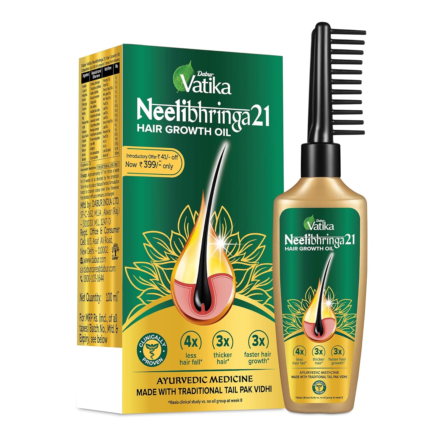 Buy Dabur Vatika Neelibhringa 21 Hair Growth Oil 100ml Online at Low