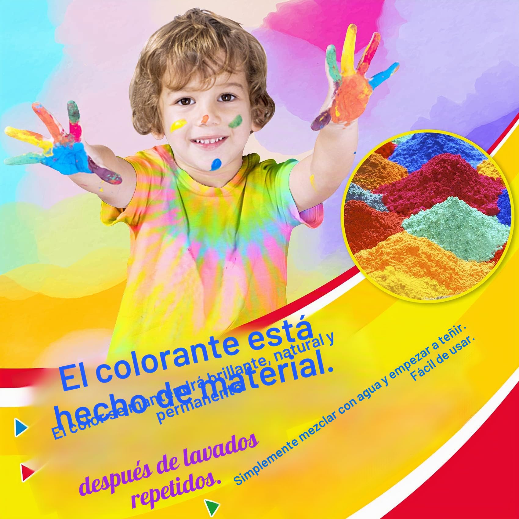 Kit de tintes Tie Dye, Textiles de Tela 20 Colores Vibrantes Adecuado para Arte de Bricolaje Tie-Dye para Niños y Adultos