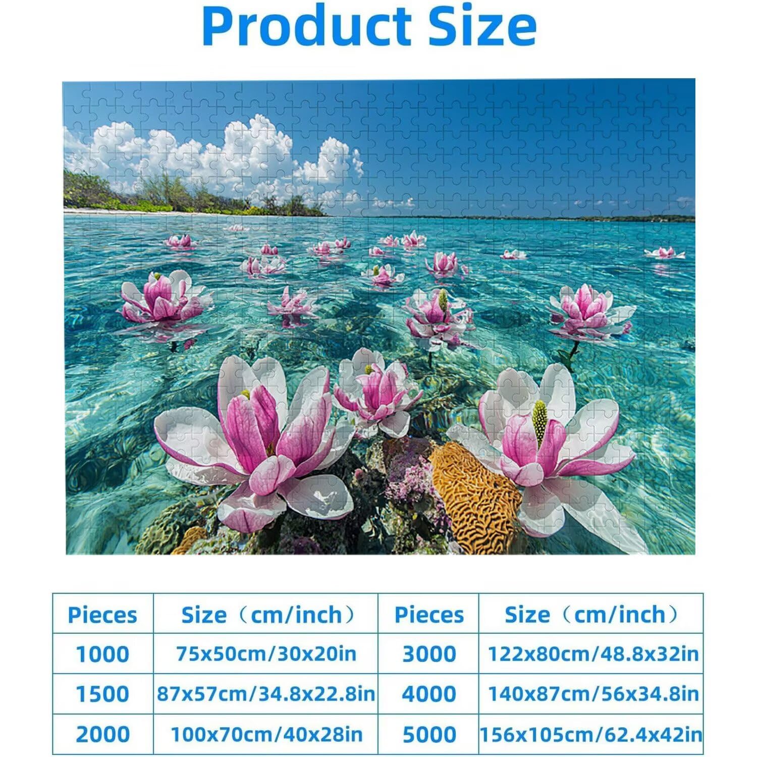 Puzzle 4000 elementów dla dorosłych puzzle dla dorosłych 4000 elementów puzzle wymagające i drażniące mózgi gra edukacyjna dla całych prezentów dla mężczyzn, motyw puzzli: (kwiat magnolii oceanu) h