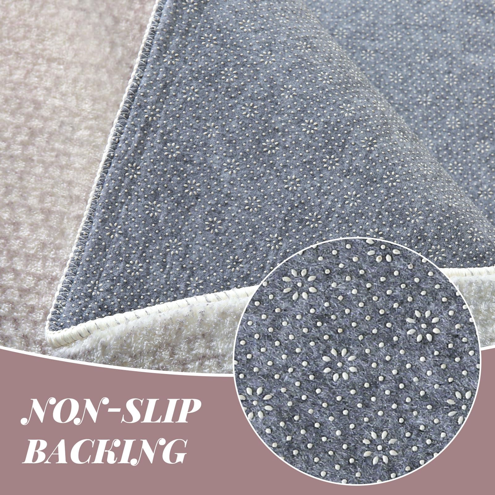 Alfombras para Salon, Alfombra Abstracta Moderna Pelo Suave Comedor Dormitorio Decoración del Hogar Alfombra Antideslizante (200 x 250 cm, Gris/Rosa)