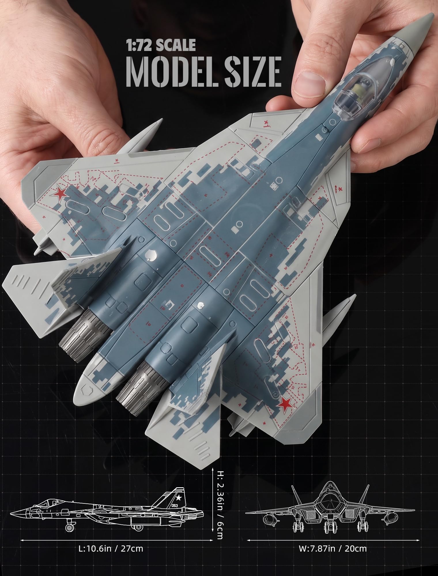 Amazon | SEBUNAS 1/72スケール Su-57S 軍用航空機玩具 クイックビルド