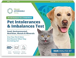 Pet Health Test - Food Intolerance, Environment Intolerance, Nutrition, Metals and Minerals - at Home Dog or Cat Hair Sample Collection Kit, Results in 7 Days, Works for All Ages and Breeds