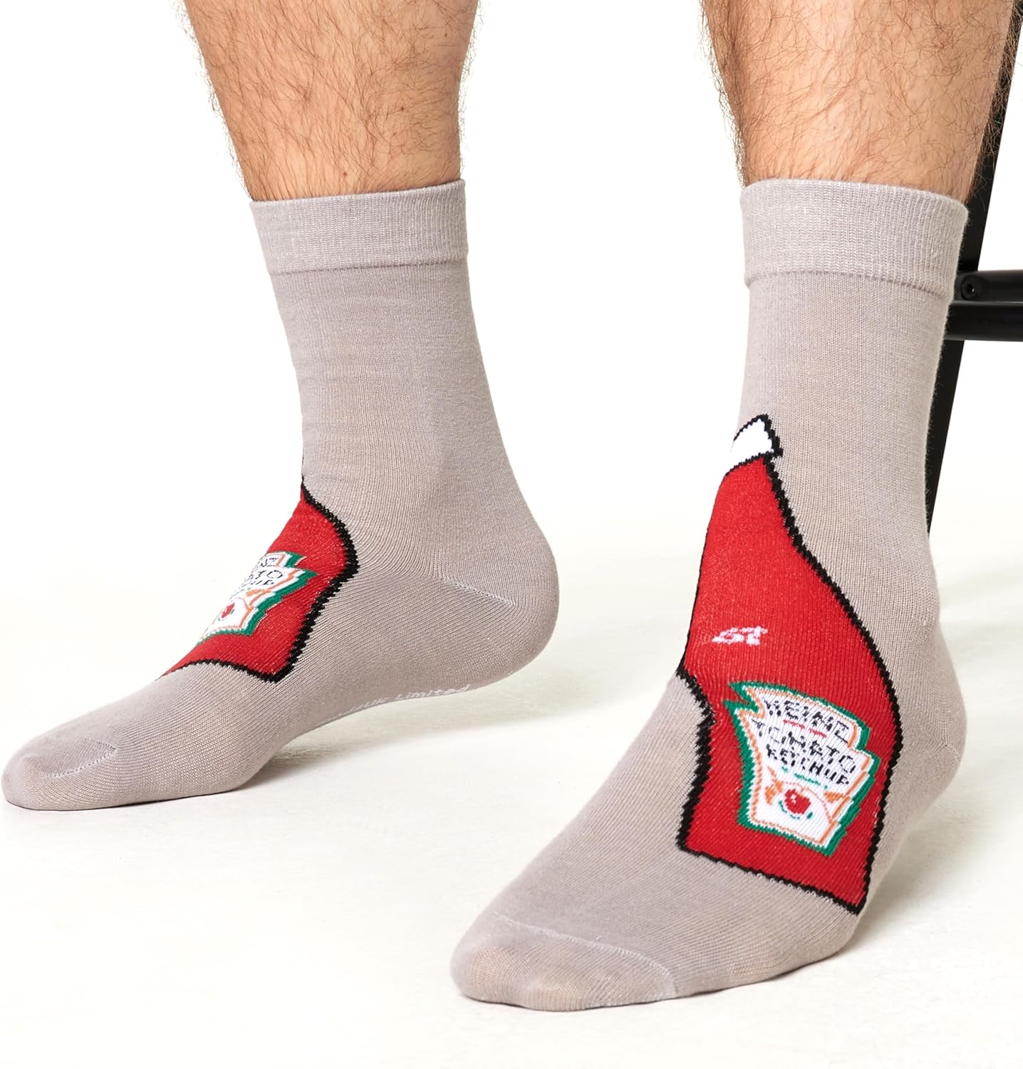 Heinz Socks for Men Teens, Pack of 3 Ketchup Baked Beans Crew Socks in Can, Soft Breathable Size 9–12, Funny Gifts for Him (Red Ketchup) - Image 2