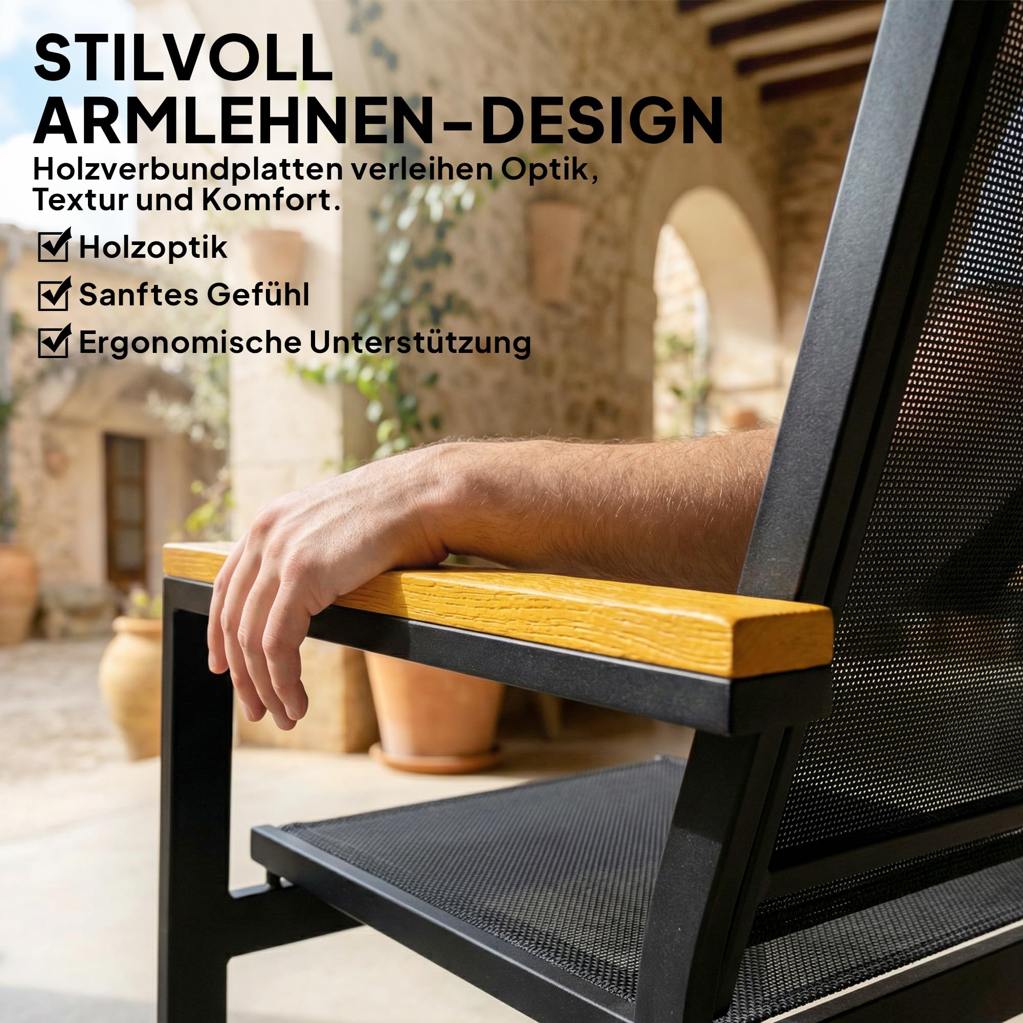 Outsunny Gartenmöbel Set Stahl für 4 Personen mit 2er Sofa Stuhl Schwarz | Sitzgruppe, Gartenlounge, Beistelltisch, Outdoor Balkonmöbel-Set, Terrassenmöbel, für Garten Balkon