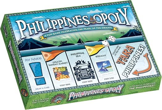 Late for The Sky Philippines-Opoly Country Board Game, Family Strategy Game Night for Ages 8+, 2-6 Players, Traditional or 1-Hour Play, Collect City Blocks & Keys